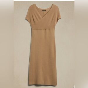 Banana Republic Dress Knit NWT Sz XS beige off shoulder